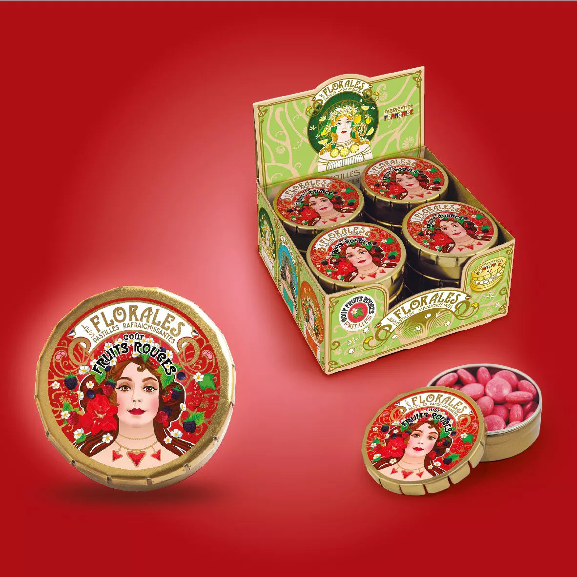 Red Fruits Mint mini tin box - Les Florales (12g)