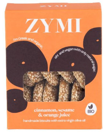 Handgemaakte BIO-koekjes met kaneel, sinaasappelsap en sesam - ZYMI (130g)